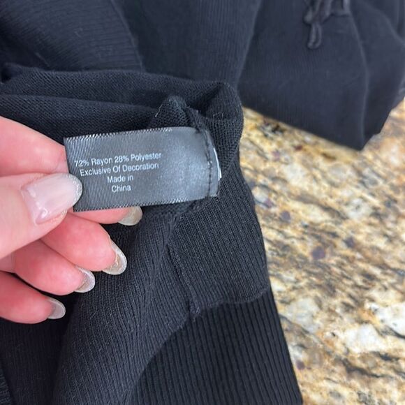 ❤️Last Chance Lane Bryant Black Long Sleeve Lace Appliqué Sweater Size 24/26 - Picture 7 of 10